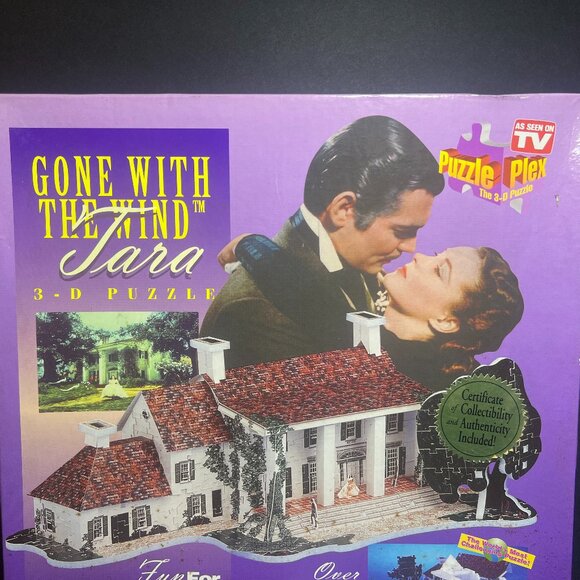 NIB Vintage 1994 Collectible Gone with the Wind Tara 500pc 3D Puzzle Plex - Picture 2 of 8